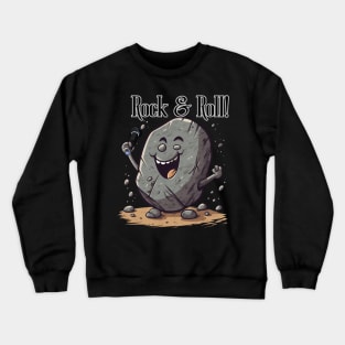 Rock & Roll; Rock Pun, Microphone, Rock Music Crewneck Sweatshirt